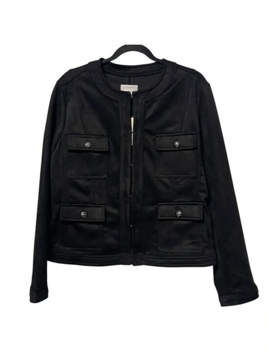 Carmen Marc Valvo Jackets & Blazers - NWT CARMEN MARC VALVO Faux Suede Collarless Blazer Jacket XL